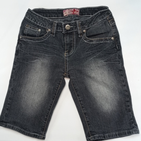 YMI Washed Stretch Denim Bermuda Sz 10 - Picture 1 of 7
